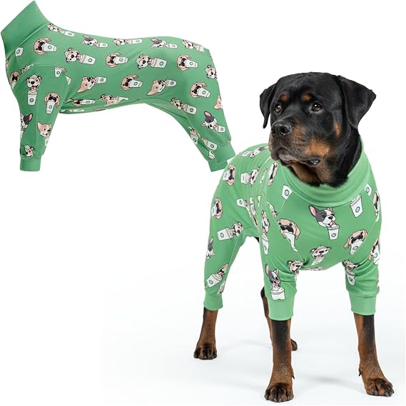 Spark Paws Dog Pajamas - Stretch Onesie Recovery Full Leg Surgery Suit PJS | Ultra-Soft 4-Way Stretch Post Surgery Recovery Suit for Male & Female Dogs - Roomy Fit for Small, Medium & Large Breeds
