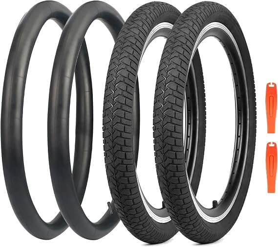 Kids Bike Tire 2 Tires and 2 Tubes 20x2.125 (57-406) Folding Tire for Kids Bikes Compatible Fits Most Kids Bikes