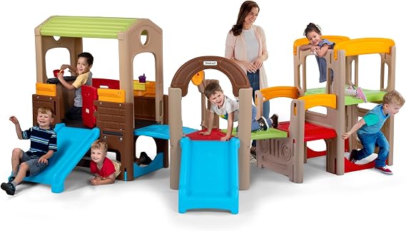 Simplay3 Young Explorers Modular Play System, Kids Activity Outdoor Playset for Children Age 18 mos - 6yrs, Toddler Playground Slide, Climb and Playhouse