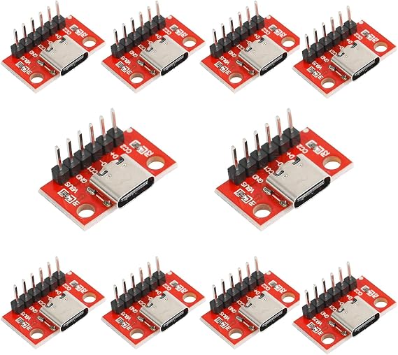 10pcs Type C Female Connector Breakout Board with Straight Needle Serial basic breakout 16P PCB converter board