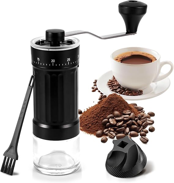 Mini Manual Coffee Grinder Portable Hand Coffee Grinder with High Precision Ceramic Cone Grinder 30g Capacity 40 Adjustable Levels Suitable for Espresso Travel Camping Office Pour Over