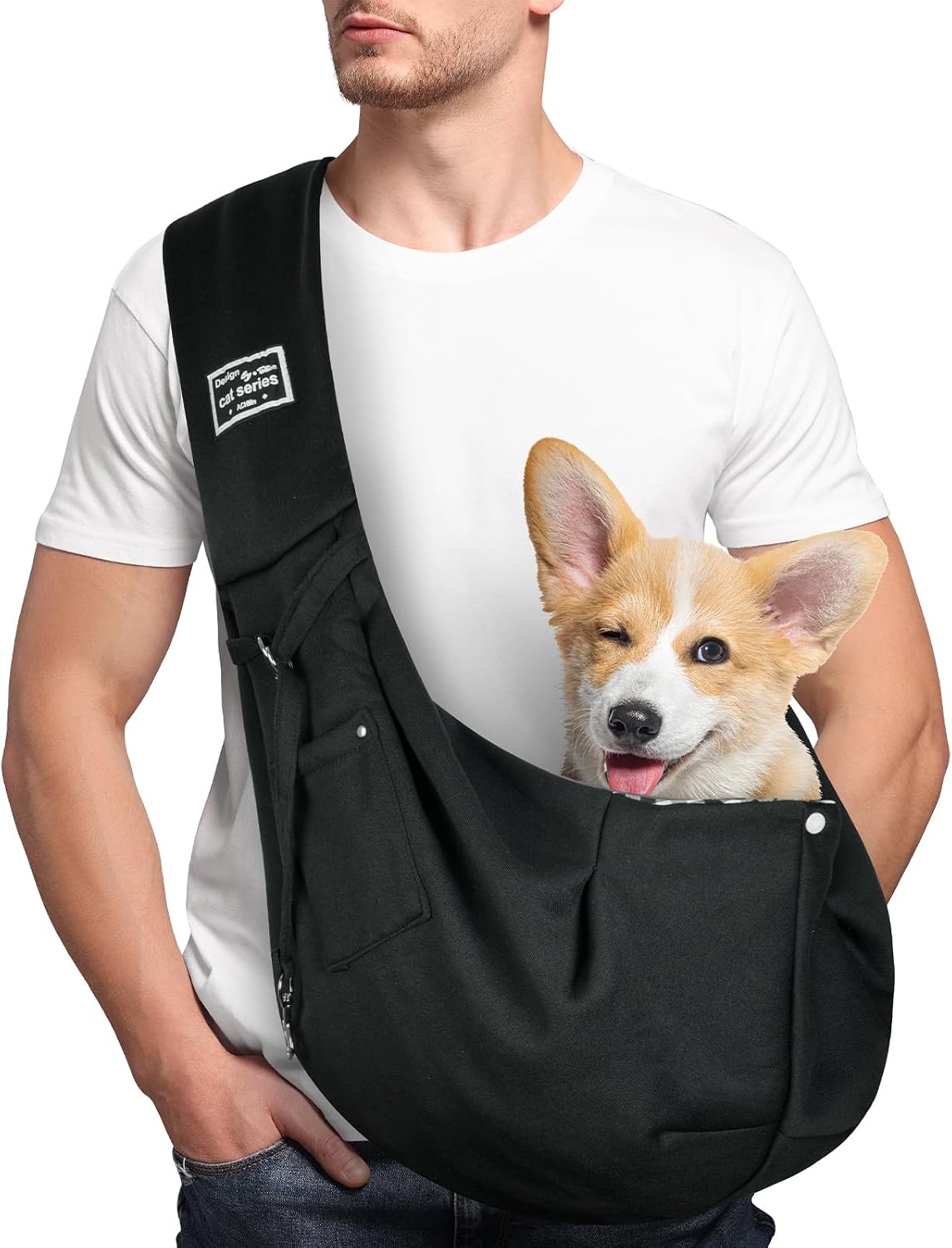 Puppy Carrier, Dog Carrier Bag Shoulder Tote, Reversible Hands-free Dog Carry Sling for Small &amp; Medium Dogs &amp; Cats, Soft &amp; Comfortable, for Outdoor Walking, Travel, Shopping