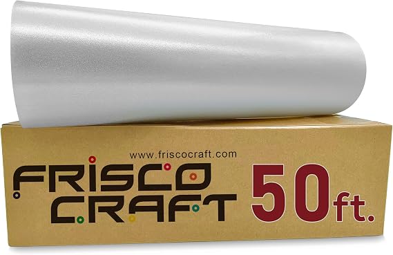 Frisco Craft Clear Transfer Tape for Vinyl Roll 12" x 50 Ft | Medium Tack Smooth Transfer Application Tape for Decals, Cricut, Letters, Signs, Clear Contact Paper for Permanent Vinyl