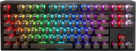 Ducky One 3 TKL Aura 80% Mechanical Keyboard, Cherry MX Silent Red