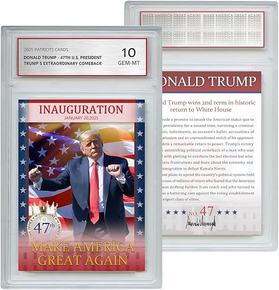 Trump Trading Card 47th US President Donald Trump Collection Rating Card, Victory Celebration, MAGA Political Memorabilia Gifts, 3.5"x2.5", 1 Pcs (Card)