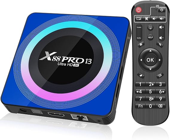 Android TV Box 13.0 X88PRO Android Box 2GB 16GB Quad Core 64bit Soporte BT5.0 2.4G /5G Dual-Band WIFI6 4/6/8K Android TV Box 2024
