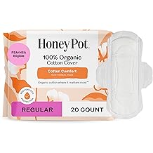 The Honey Pot Company, Non-Herbal Pads with Wings, Organic Regular, 20 Count