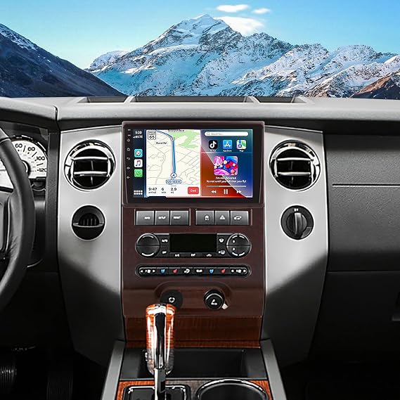 4GB+64GB Car Stereo for Ford Expedition 2007-2014 Automatic A/C | Wireless CarPlay Android Auto, 9 Inch HD Touchscreen, GPS, Android 15, Bluetooth, Backup Camera, Daily Driving & Road Trips