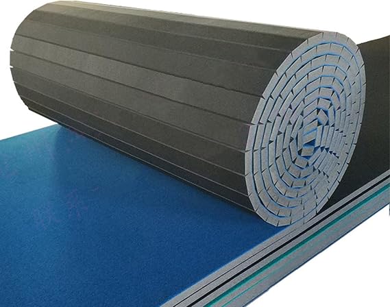 Fitness Mat Roll Out Cheerleading Indoor Gymnastics Tracks Exercise Mat with Grippy Gym Carpet Top, Taekwondo Foam Wrestling Mats for Gymnastics(Size:3m*0.91m*4cm)