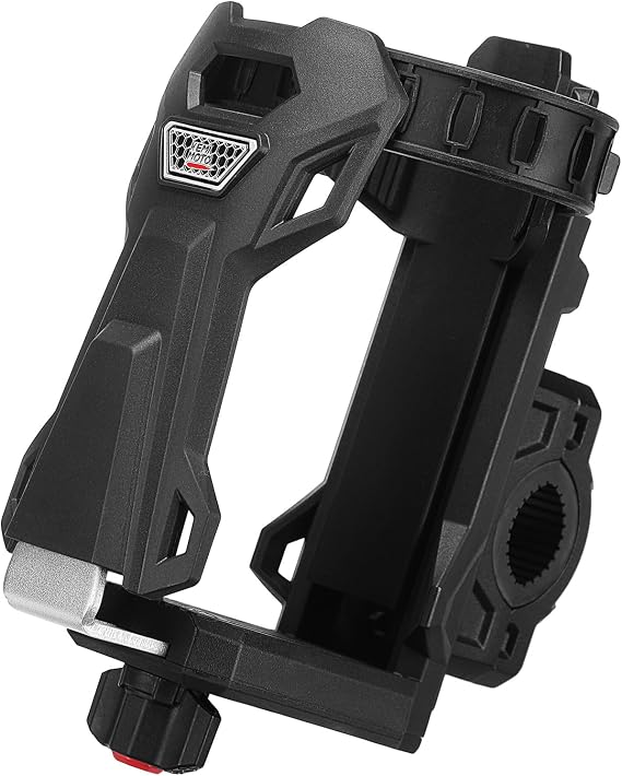 Upgraded ATV Motorcycle Cup Holder, Double Anti-Slip Bike Bottle Holder | Metal Clamp, Fits 0.85" to 1.25" Bars, 2" to 3.9" Bottles, Dual-Direction Adjustable, 90 Adjustable Mount, Anti-Slip Strap