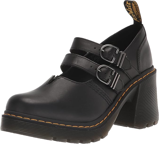 Dr. Martens Womens Eviee Mary Jane Leather Heeled Shoe