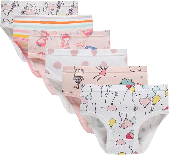 Boboking Girls Soft Panties Toddler Underwear Kids Cotton Briefs | Comfortable Elastic Waistband Double Layered Crotch Assorted Patterns