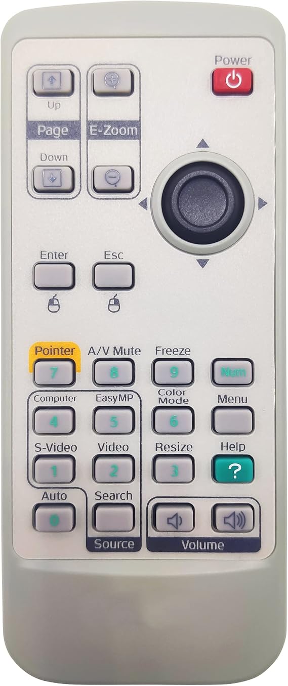 1291754 Projector Remote Control for Epson EX100, PowerLite 1700C/ 1705C/ 1710C/ 1715C/ 732C/ 737C/ 740C/ 745C/ 750C/ 755C