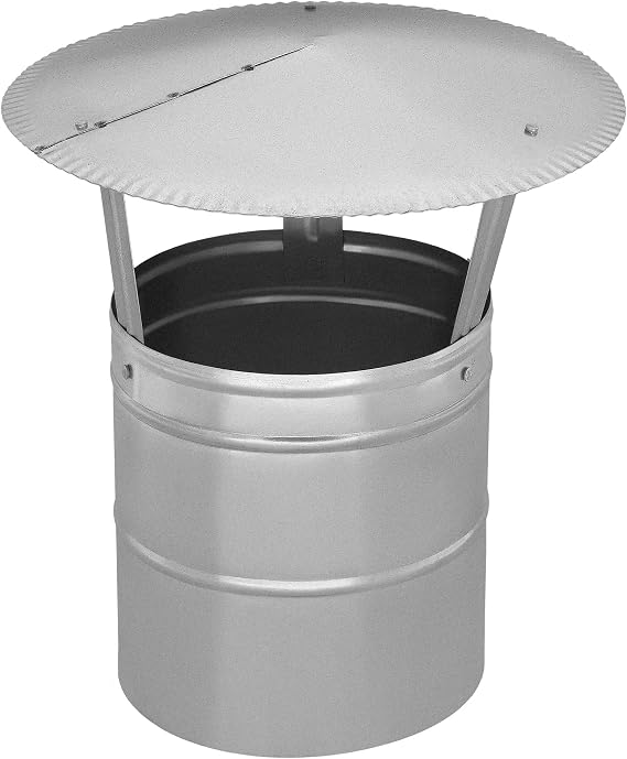 KOTARBAU® Schornsteinabdeckung - ø 200 mm - Kaminhaube - Schornstein Regenhaube - Kaminabdeckung - Schornsteinhaube - Kaminaufsatz - Rostbeständig - verzinkter Stahl - Silber