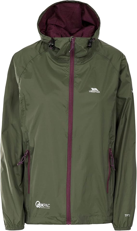 Trespass Womens/Ladies Qikpac Waterproof Packaway Shell Jacket (M) (Moss)