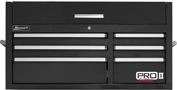 Homak PRO II Series 41 6-Drawer Top Chest, Black, BK02041062
