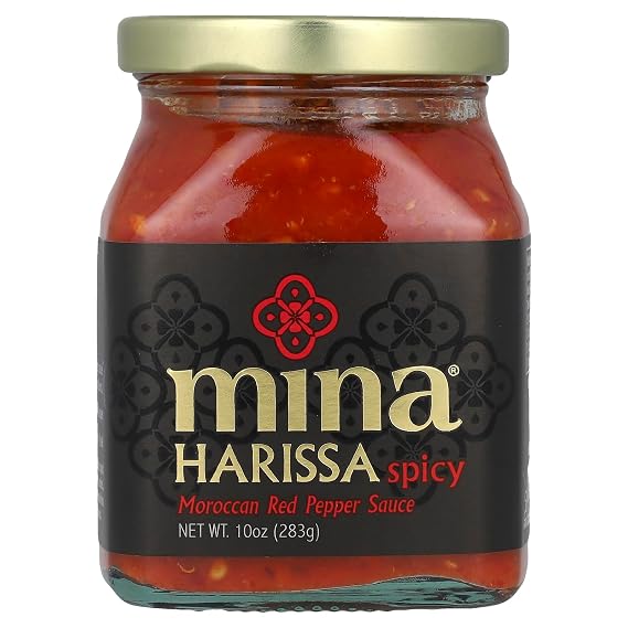 Mina Harissa Spicy Traditional Moroccan Red Pepper Sauce, 10 Ounce - 12 per case. by Mina Harissa