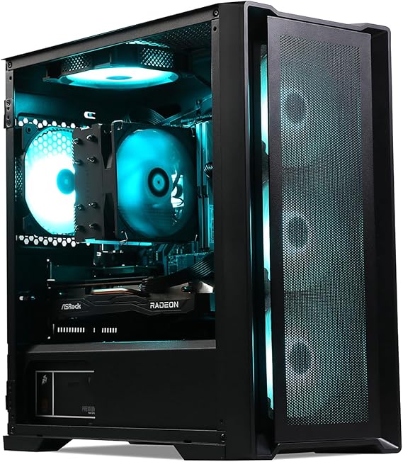 MXZ Gaming PC,AMD Ryzen 7 9700X, GeForce RTX 4070 Super,16GB DDR5, NVME M2 1 T,B650, 6RGB Fans,Windows 11 Pro Ready to use, Gamer Desktop Computer(R7 9700X| RTX 4070 Super)