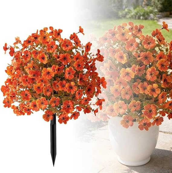 UV Resistant Waterproof Artificial Flower Stakes Realistic Faux Blooms (A*1)
