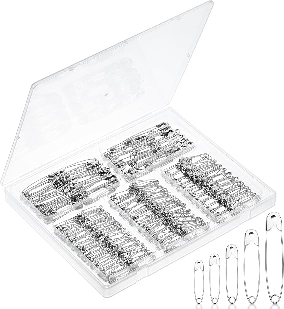 Mr. Pen- Safety Pins Assorted, 400 Pack, 5 Different Sizes, Silver