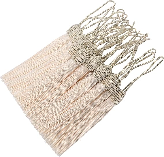 Bookmark DIY Decoration Crafts Tassels: 30pcs Sewing Silk Fringe with String for Jewelry Making, Earring Keychain Accessory, Book Ribbon Trim, Key