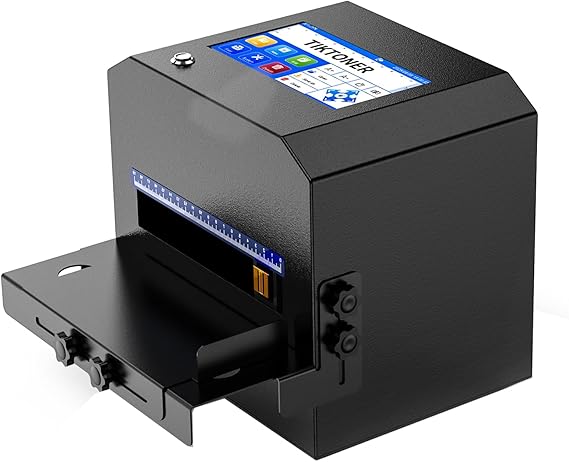 Inkjet Coding Machine with 42ml Fast Dry Ink Cartridge, Date Printing Machine with 7" Touch Screen, Metal Inkjet Coder Print on Various Materials Batch Code Printer for Text Date Lot Number