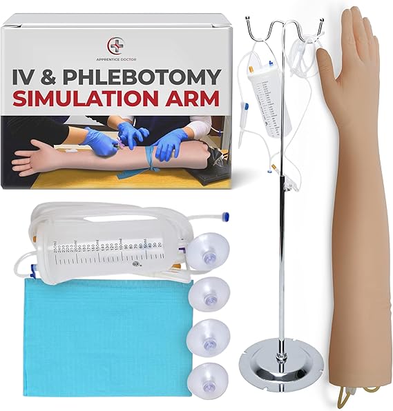 The Apprentice Doctor Phlebotomy Practice Kit Training Arm for Venipuncture & IV Simulation Perfect for Medical Students, Nursing Training & Phlebotomy Skill Development
