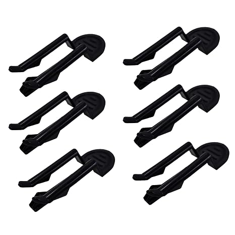 LiXiongBao 6 Pack Garbage Bin Clip,Home and Kitchen Garbage Rubbish Bag Clip,Plastic Anti-Slip Fixation Clip, Waste Basket Clamp,Trash Can Bag Clip Holder(Black)
