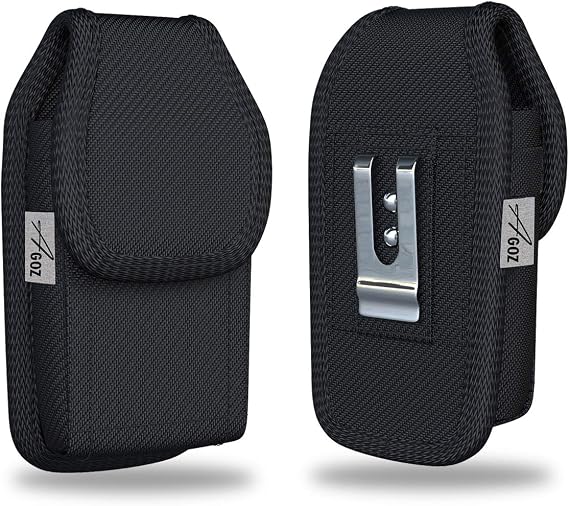 Agoz Carrying Case for Kyocera DuraForce PRO 3 & PRO 2, DuraSport 5G - Heavy Duty Rugged Canvas Holster Pouch with Metal Clip & Belt Loops