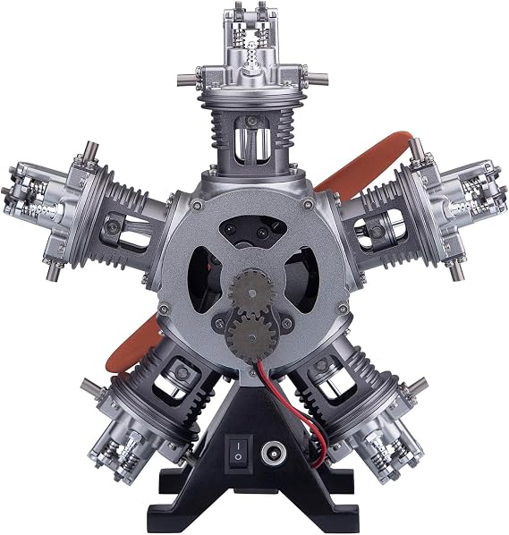 Engine Model Kit, 230+PCS 1:6 Five-Cylinder Engine Motor Kit Metal Mechanical Engine Kit, Engine Set for Adults