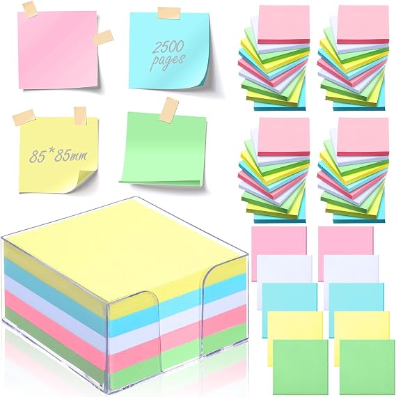 Note Cubes Non Sticky 2500 Sheets 3.4" x 3.4" Memo Cube Pad Refill