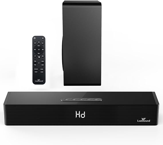 LARKSOUND 2.1 Soundbar with Subwoofer, 16 Inch Sound Bar for TV and PC