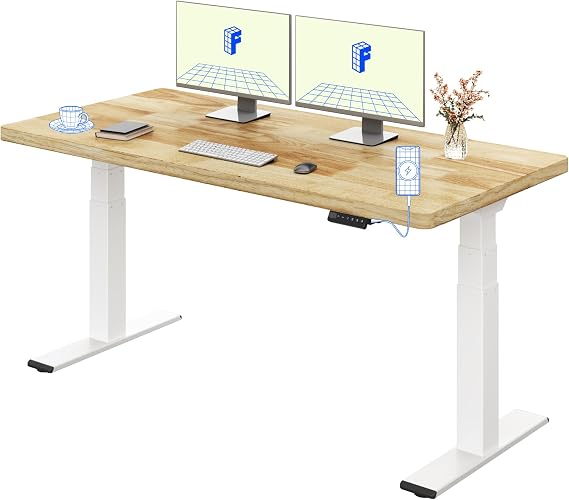 FLEXISPOT Electric Standing Desk BIG MAX 200KG Height Adjustable OAK Desk