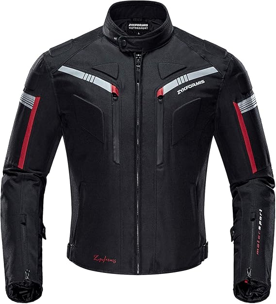 Motorcycle Jacket for Men with Removable CE Armor All Season | CE Protective Gear, 600D Oxford, Water Resistant, Windproof, Removable Liner, Reflective Design, All Season Riding