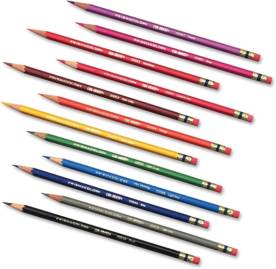 Prismacolor Col-Erase Erasable Colored Pencils, 12-Count