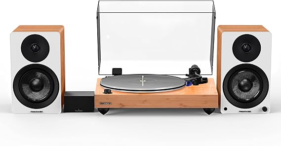 Fluance Reference RT85 High Fidelity Vinyl Turntable with PA10 Phono Preamp and Ai41 Powered 5" Bookshelf Speakers, Ortofon 2M Blue Cartridge, 90W Class D Amplifier, Bluetooth (Lucky Bamboo)