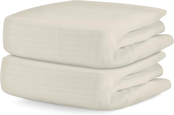 Newton Baby Fitted Crib Sheet 2-Pack, Organic Cotton - Oatmeal