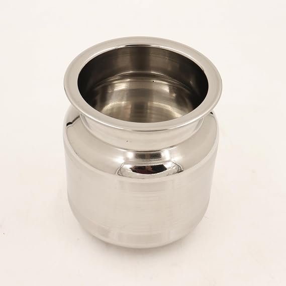 Stainless Steel Lota Vessel 650ml Kalash, Sombu & Kamandal for Mandir, Karwachauth, Diwali & Wedding | Water Jug for Gangajal 4.3 inches Durable Chambu