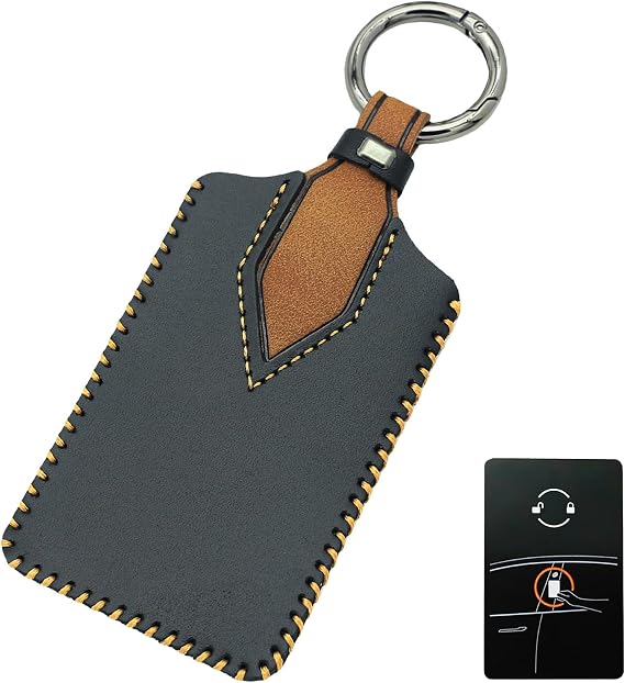 Key Card Holder for Tesla Model 3 Model Y Genuine Leather Key Holder for Tesla,Black