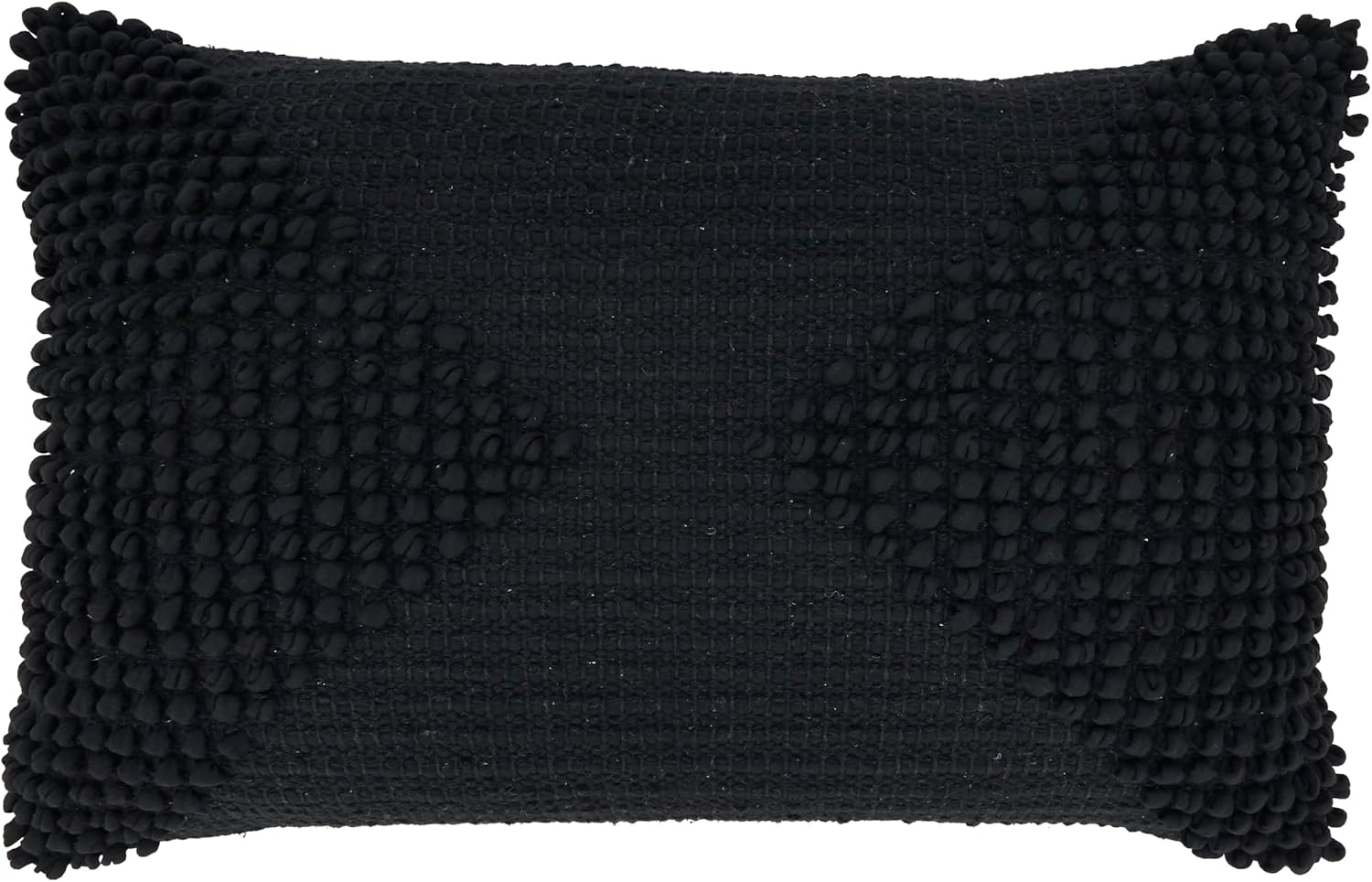 SARO LIFESTYLE Textured Woven Diamond Poly Filled Throw Pillow
