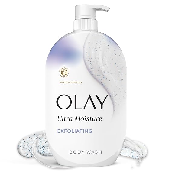 Olay Body Wash for Women, Ultra Moisture, Exfoliating & Hydrating Formula, 24/7 Moisture Barrier Repair, For Visibly Healthy Soft Skin, Vitamin B3 & Hyaluronic Blend, For All Skin Types, 35 fl oz