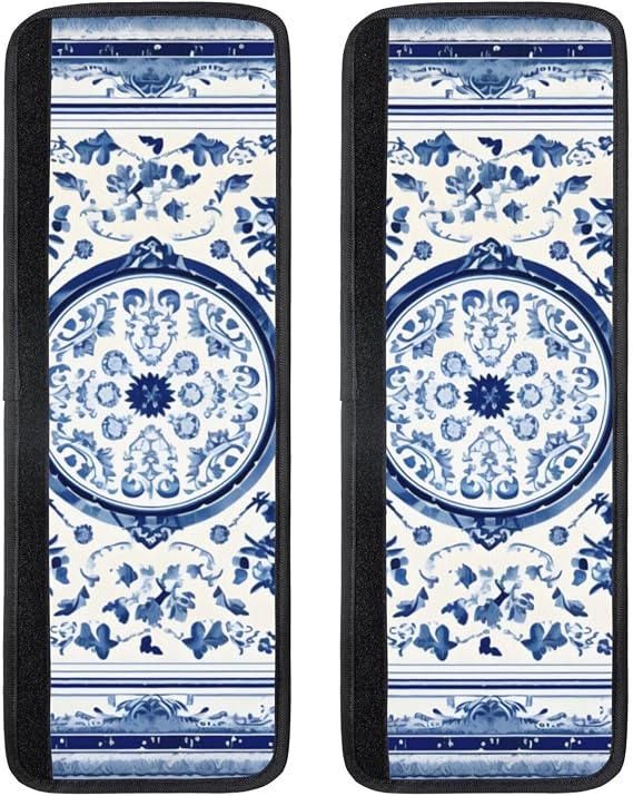 Refrigerator Door Handle Covers Blue White Figure Refrigerator Handle Covers Set of 2, Keep Your Kitchen Appliance Clean