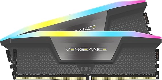 CORSAIR VENGEANCE RGB DDR5 RAM 32GB (2x16GB) Bis zu 6000MHz CL36-44-44-96 1.35V AMD EXPO Intel XMP 3.0 Desktop-Arbeitsspeicher – Grau (CMH32GX5M2E6000Z36)