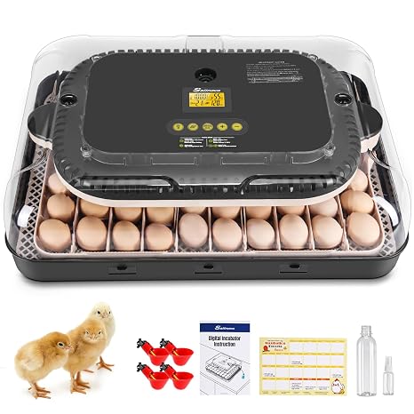 Sailnovo Incubators for Hatching Eggs 70 Egg Incubator with Automatic Egg Turning and Auto Humidification, Temperature Control, Incubator for Chicken Duck Quail Eggs, Perfect for Lab School Farm Use