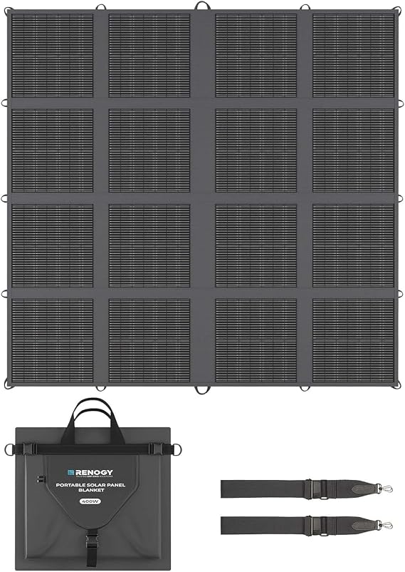 Renogy Solar Panel Foldable Blanket 400W, N Type 25% High Efficiency, Lightweight Portable Foldable Solar Panel for Outdoor Activities Off Grid, SUV, RV, Marine, Camping