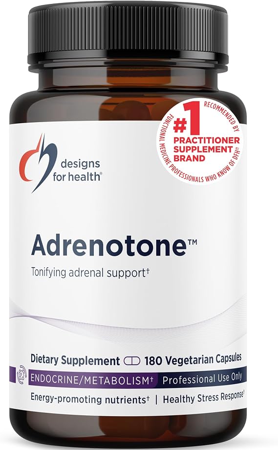 Designs for Health Adrenotone - Energy & Mood Support Supplement with Rhodiola Rosea, Ashwagandha, Vitamins B6, B2 + B5 - Designed to Support Healthy Cortisol Levels (180 Capsules)