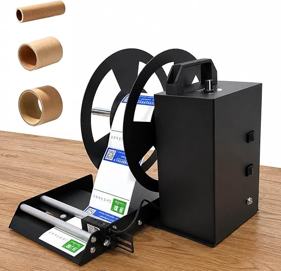 Automatic Label Rewinding Machine, Commercial Label Rewinding Machine, Double Rod Paper Pressure Sensor, Adjustable Speed, Counting Function, for 1/1.5/3 Inch Core