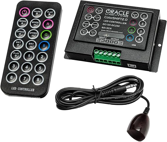 ORACLE Lighting 1706-504 ColorSHIFT 2.0 Infrared Remote Controller - Twice the Output and Expandability, Eight Memory Preset Slots, Works with RGB LEDs