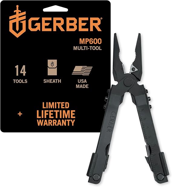 Gerber Gear 07550G1N Needle Nose Pliers Multitool 600 Multi-Plier, Black