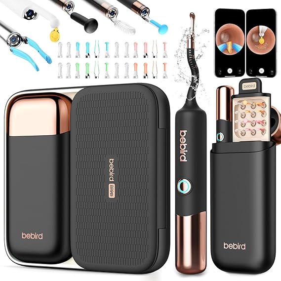 Bebird Earsight Ultra 2K Ear Wax Removal Tool Camera,Pain-Free Ear Cleaner with HD Otoscope,Visual Ear Pick Tweezers, Safe Silicone Tips,Ear Cleaning Kit for Family, FSA HSA Eligible (Starlight Black)